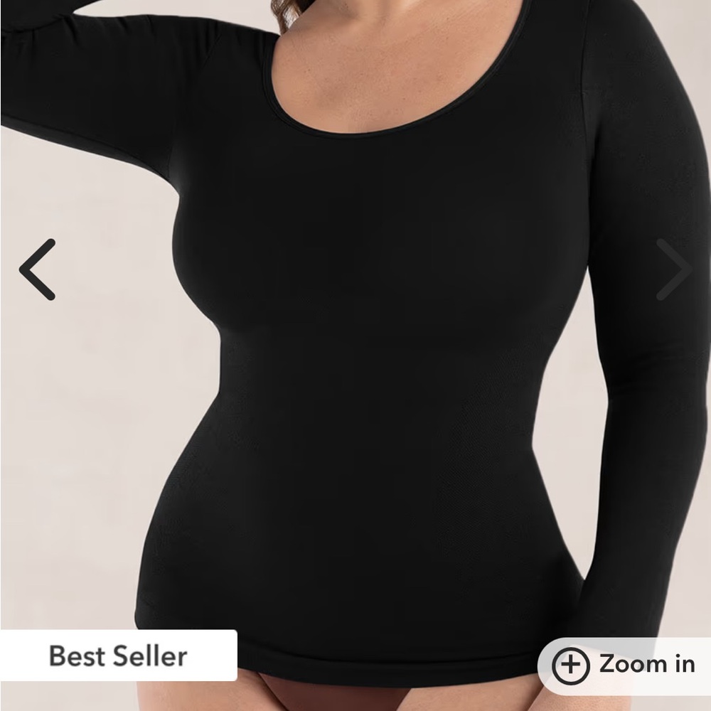 Shapermint Black Fitted Bodysuit Top
